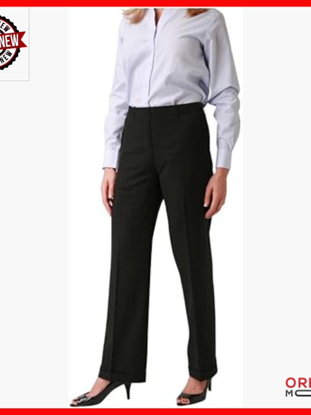 Merino Wool Dress Pants for Work, Contoured Waistband, Plain Front